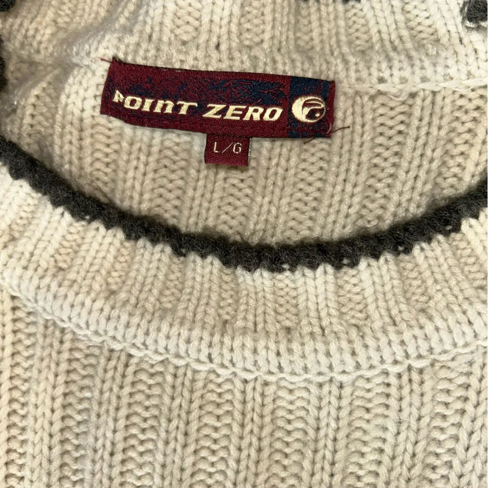 Men’s Point Zero Cream Ribbed Turtleneck Sweater - Picture 5 of 5